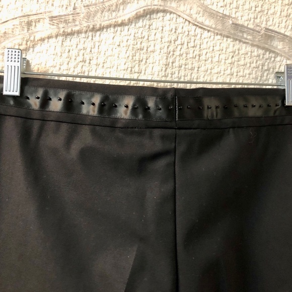 Theory- wool tuxedo pants with satin & crystal waist band - Picture 10 of 12